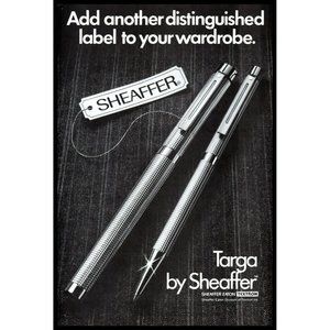 1979 Targa by Sheaffer Pen Vintage Print Ad Luxury Executive Desk Accessory Art